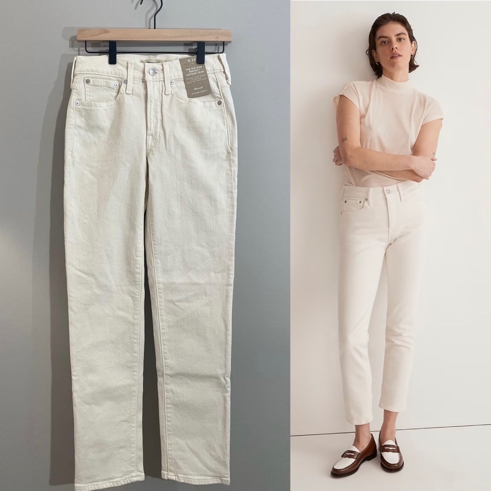 NWT Madewell Mid-Rise Perfect Vintage Jean, Vintage Canvas, various size…